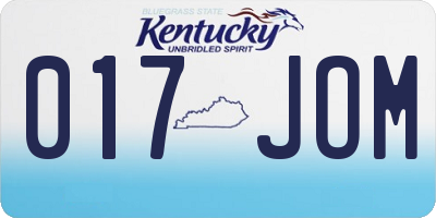 KY license plate 017JOM