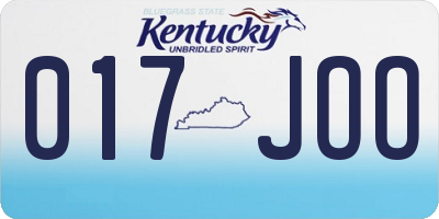 KY license plate 017JOO