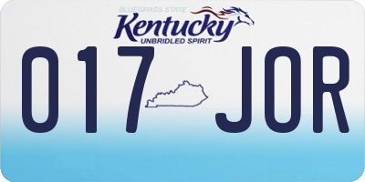 KY license plate 017JOR