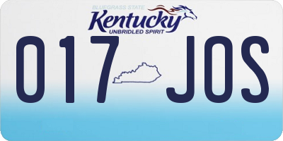 KY license plate 017JOS