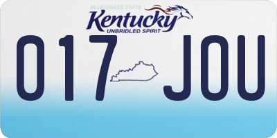 KY license plate 017JOU