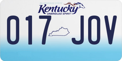 KY license plate 017JOV