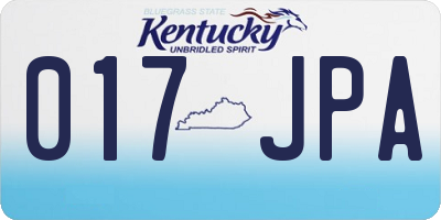 KY license plate 017JPA