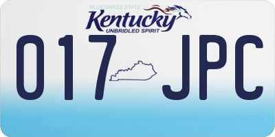 KY license plate 017JPC