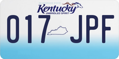 KY license plate 017JPF
