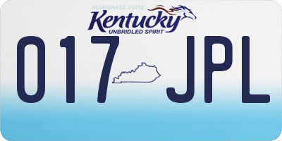 KY license plate 017JPL