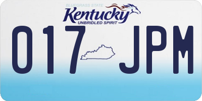 KY license plate 017JPM