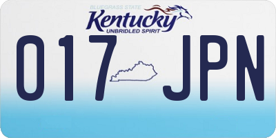 KY license plate 017JPN