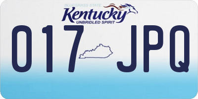 KY license plate 017JPQ