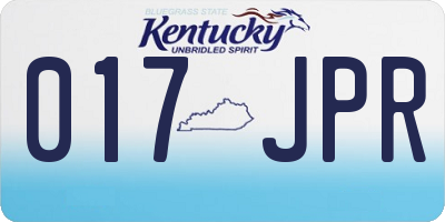 KY license plate 017JPR