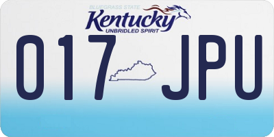 KY license plate 017JPU