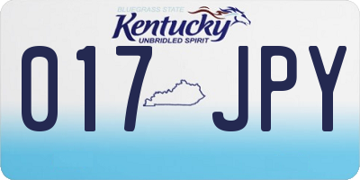 KY license plate 017JPY