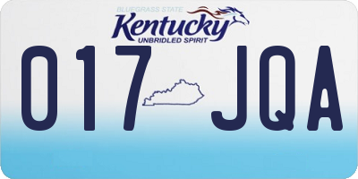 KY license plate 017JQA
