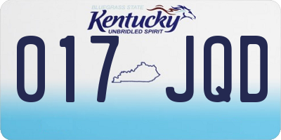 KY license plate 017JQD