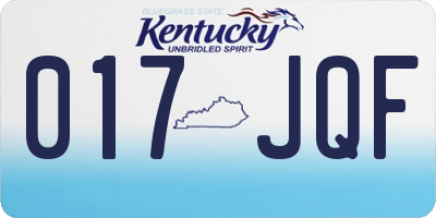 KY license plate 017JQF