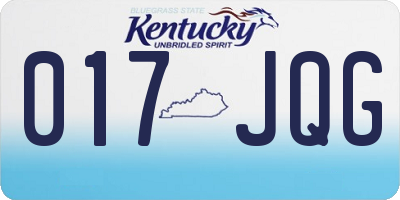 KY license plate 017JQG