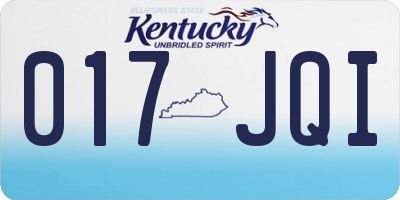 KY license plate 017JQI