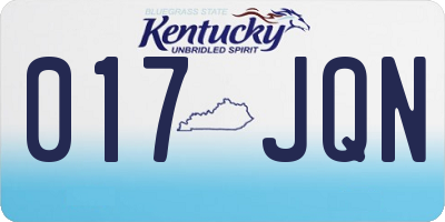 KY license plate 017JQN
