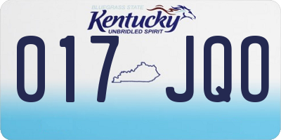KY license plate 017JQO