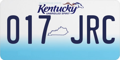 KY license plate 017JRC