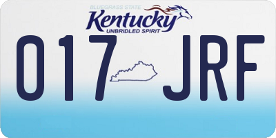 KY license plate 017JRF
