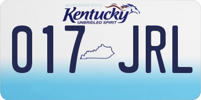 KY license plate 017JRL
