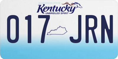 KY license plate 017JRN
