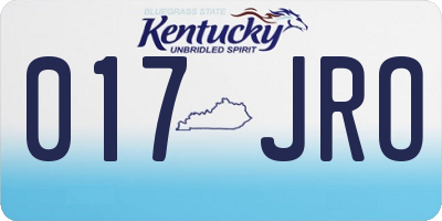 KY license plate 017JRO