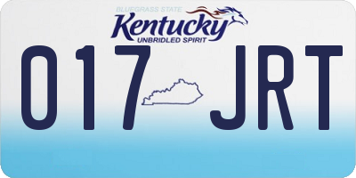 KY license plate 017JRT