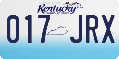 KY license plate 017JRX