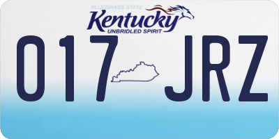 KY license plate 017JRZ