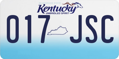 KY license plate 017JSC
