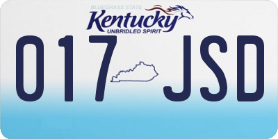 KY license plate 017JSD