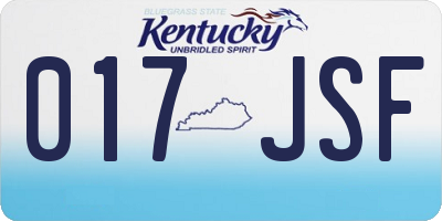 KY license plate 017JSF