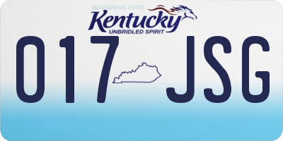 KY license plate 017JSG