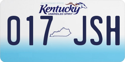 KY license plate 017JSH