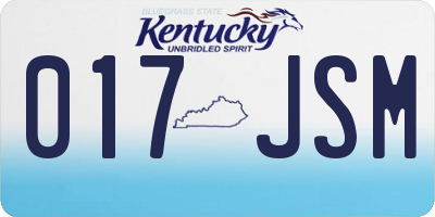 KY license plate 017JSM
