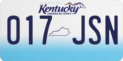 KY license plate 017JSN