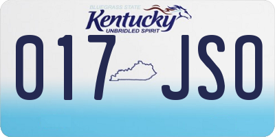 KY license plate 017JSO