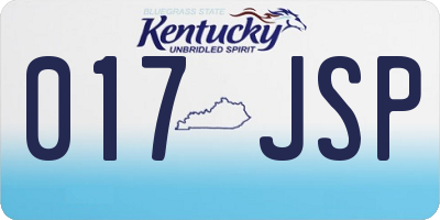 KY license plate 017JSP