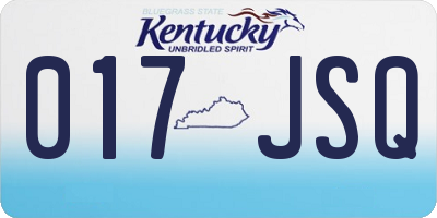 KY license plate 017JSQ