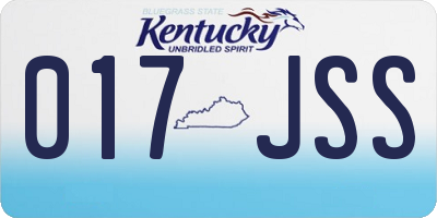 KY license plate 017JSS