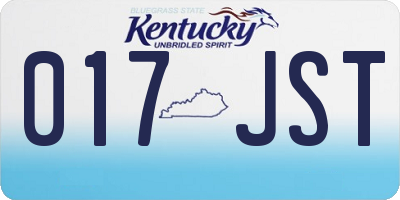 KY license plate 017JST