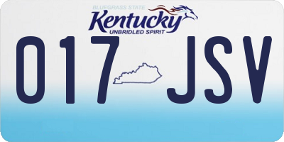KY license plate 017JSV