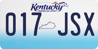 KY license plate 017JSX