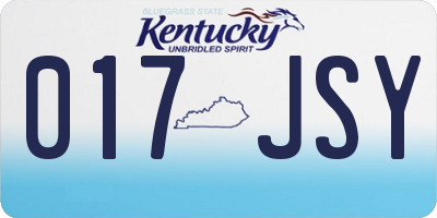 KY license plate 017JSY