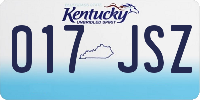 KY license plate 017JSZ