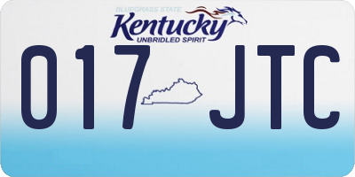 KY license plate 017JTC
