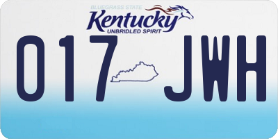 KY license plate 017JWH