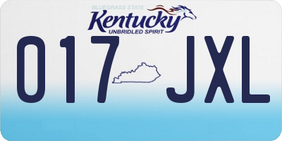KY license plate 017JXL